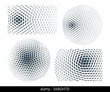 Set of abstract spheres. Element, emblem or icon. Vector for cover, banner, brochure, poster or flyer. Stock Vector