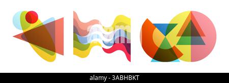Abstract geometric design. Vector illustration made of various overlapping elements. Applicable for banners, placards, posters, flyers. Stock Vector