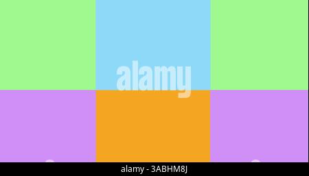 Image of colorful shapes from squares creating vibrant design Stock Photo