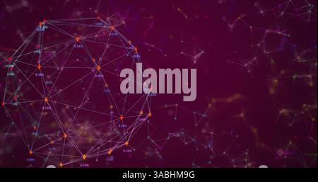 Image of globe with network of connections and numbers changing Stock Photo