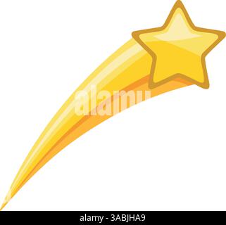 Shooting Star Icon in Yellow. Stock Vector