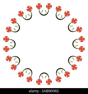 Copyspace made with flowery ornament artistic border Stock Vector
