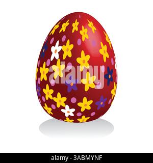 Colorful 3d red egg; can be used as logo, sticker, greeting Stock Vector
