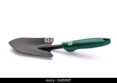 Small garden trowel isolated on white background. Gardening tool. Stock Photo