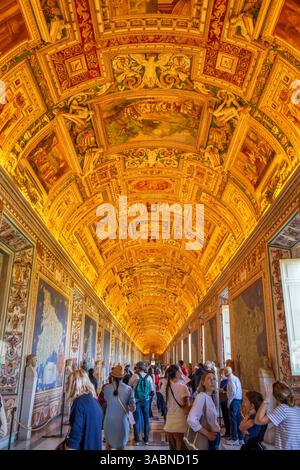 Gallery of Maps in the Vatican Museums, Vatican City Stock Photo