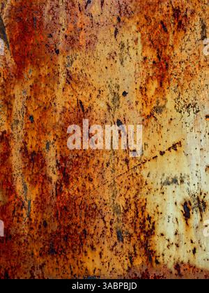 Rust forms an interesting pattern on a metal surface Stock Photo