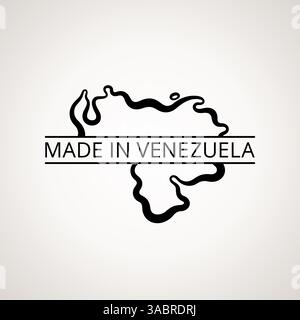 Made in Venezuela - Symbol with outline map Stock Vector