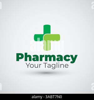 Flat Pharmacy logo design icon template Stock Vector