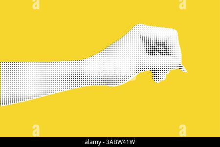 Stylized Fist Gesture on Yellow Background Stock Vector