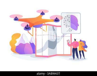 Aerial imagery drones abstract concept vector illustration Stock Vector ...