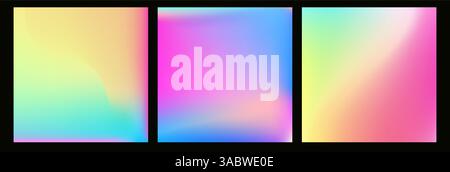 Vector abstract ombre glitch texture with rainbow colors. Pastel gradient background with neon accents. Modern digital art featuring soft blurry Stock Vector