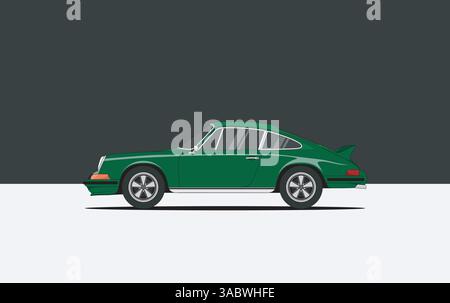 Germany, 1973: Porsche 911. Vector illustration Stock Vector