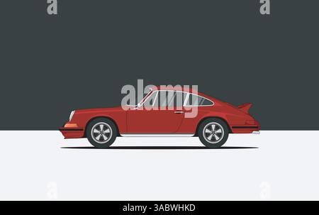 Germany, 1973: Porsche 911. Vector illustration Stock Vector