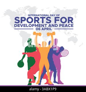 International Day of Sport for Development and Peace. Day of Sport For Development and Peace Vector Illustration. Suitable for greeting card poster an Stock Vector