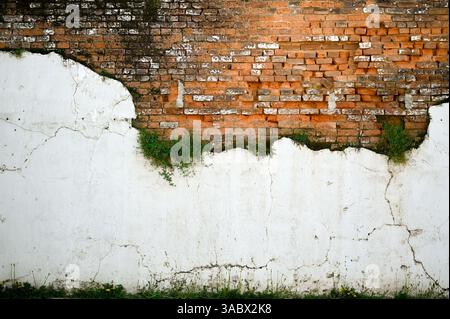 Private Parking sign on old brick wall Stock Photo