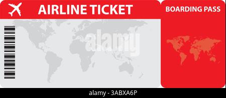 Airline tickets or boarding pass inside of special service envelope. Vector stock illustration. Stock Vector