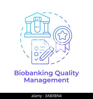 Biobanking quality management blue gradient concept icon Stock Vector