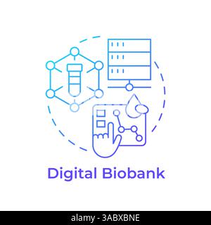 Digital biobanks blue gradient concept icon Stock Vector