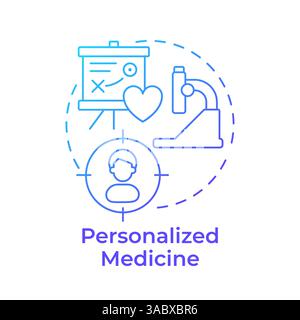 Personalized medicine blue gradient concept icon Stock Vector