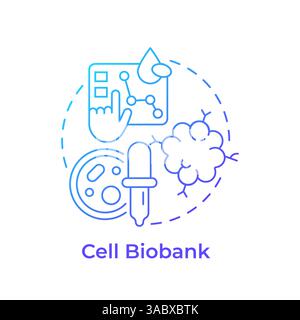 Cell biobanks blue gradient concept icon Stock Vector