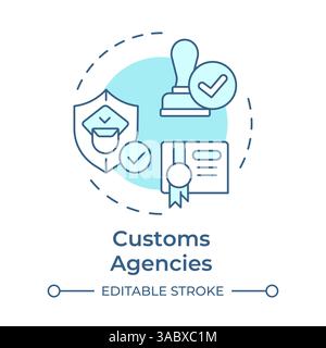 Customs agencies soft blue concept icon Stock Vector