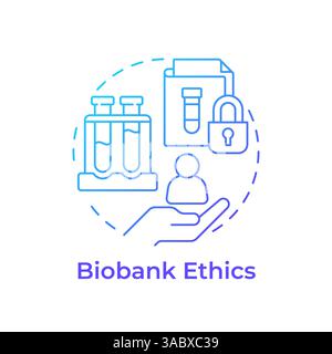 Biobank ethics blue gradient concept icon Stock Vector