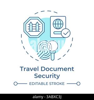 Travel document security soft blue concept icon Stock Vector