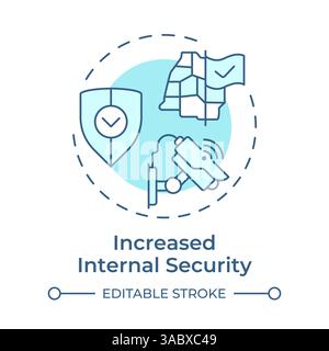 Increased internal security soft blue concept icon Stock Vector
