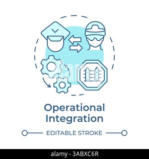 Operational integration soft blue concept icon Stock Vector