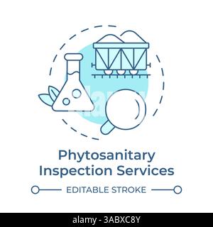 Phytosanitary inspection services soft blue concept icon Stock Vector