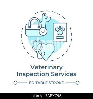 Veterinary inspection services soft blue concept icon Stock Vector