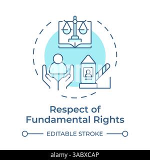 Respect of fundamental rights soft blue concept icon Stock Vector