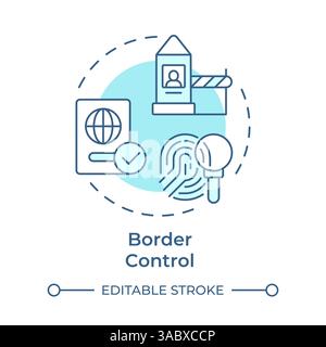 Boundaries control soft blue concept icon Stock Vector