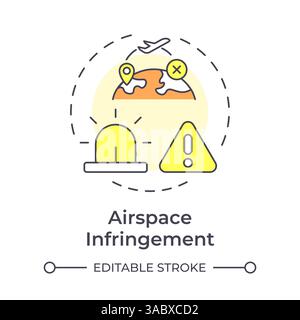 Airspace infringement multi color concept icon Stock Vector