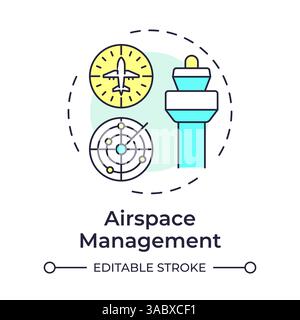 Airspace management multi color concept icon Stock Vector