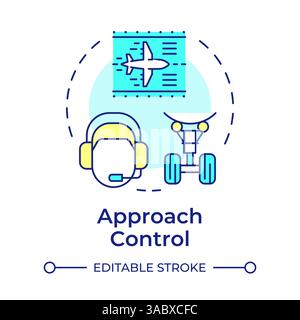 Approach control multi color concept icon Stock Vector