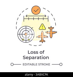 Separation loss multi color concept icon Stock Vector