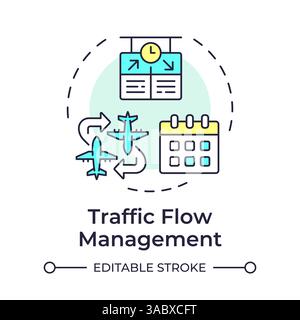 Traffic flow management multi color concept icon Stock Vector