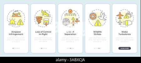 ATM operational issues onboarding mobile app screen Stock Vector