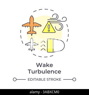 Wake turbulence multi color concept icon Stock Vector