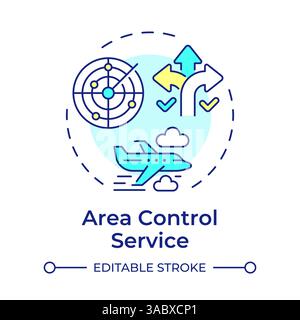 Area control service multi color concept icon Stock Vector