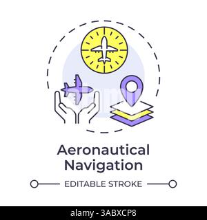 Aeronautical navigation multi color concept icon Stock Vector