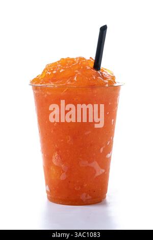 Orange slushie isolated on white background Stock Photo