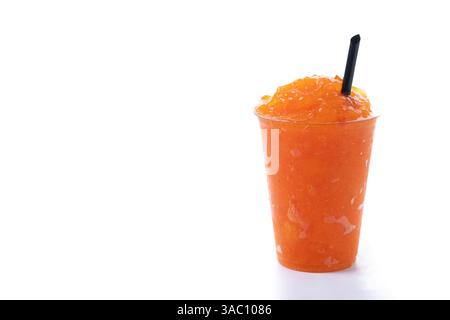 Orange slushie isolated on white background Stock Photo
