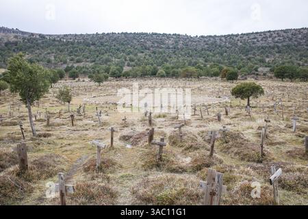 Burgos, Spain - 3 March, 2025: Sad Hill Cemetery, set for the finale of ...
