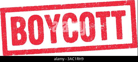 Vector illustration of the Boycott in red ink stamp Stock Vector