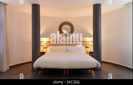 hotel room, bedroom, Basque country, Spain Stock Photo