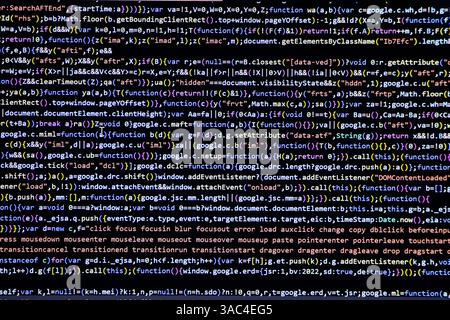Programming coding screen, web developer coding screen Stock Photo