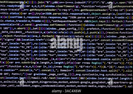 Programming coding screen, web developer coding screen Stock Photo