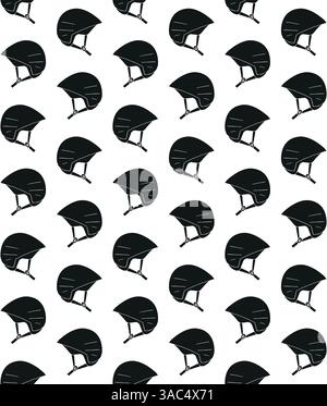 Vector seamless pattern of hand drawn helmet Stock Vector